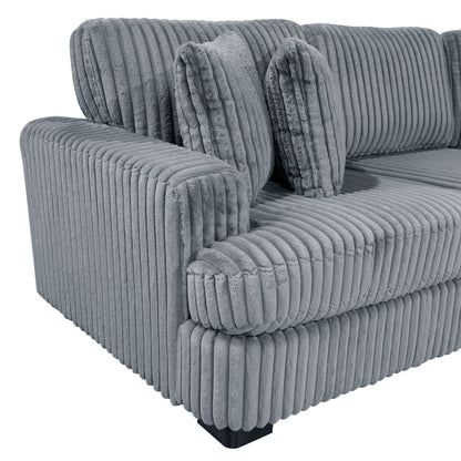 Homelegance 2-Piece Gray Sectional Sofa with Right Cuddler 9623GY-22LRU