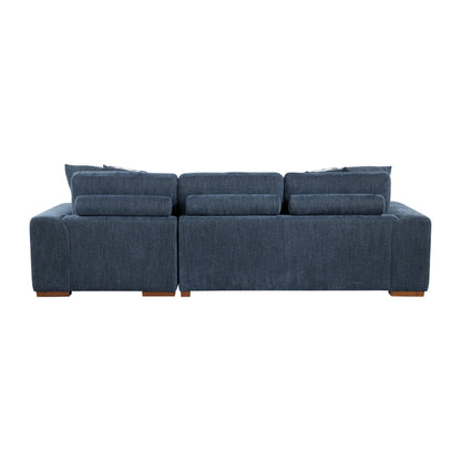 Homelegance Raife Blue Chenille Sectional Sofa with Pull-Out Bed and Storage 9624BU-32LRC