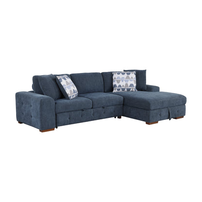 Homelegance Raife Sectional Sofa Soft Blue Chenille with Hidden Storage 9624BU-22LRC