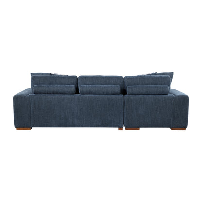 Homelegance Raife Sectional Sofa Blue Chenille with Pull-Out Bed and Storage 9624BU-3LC2R