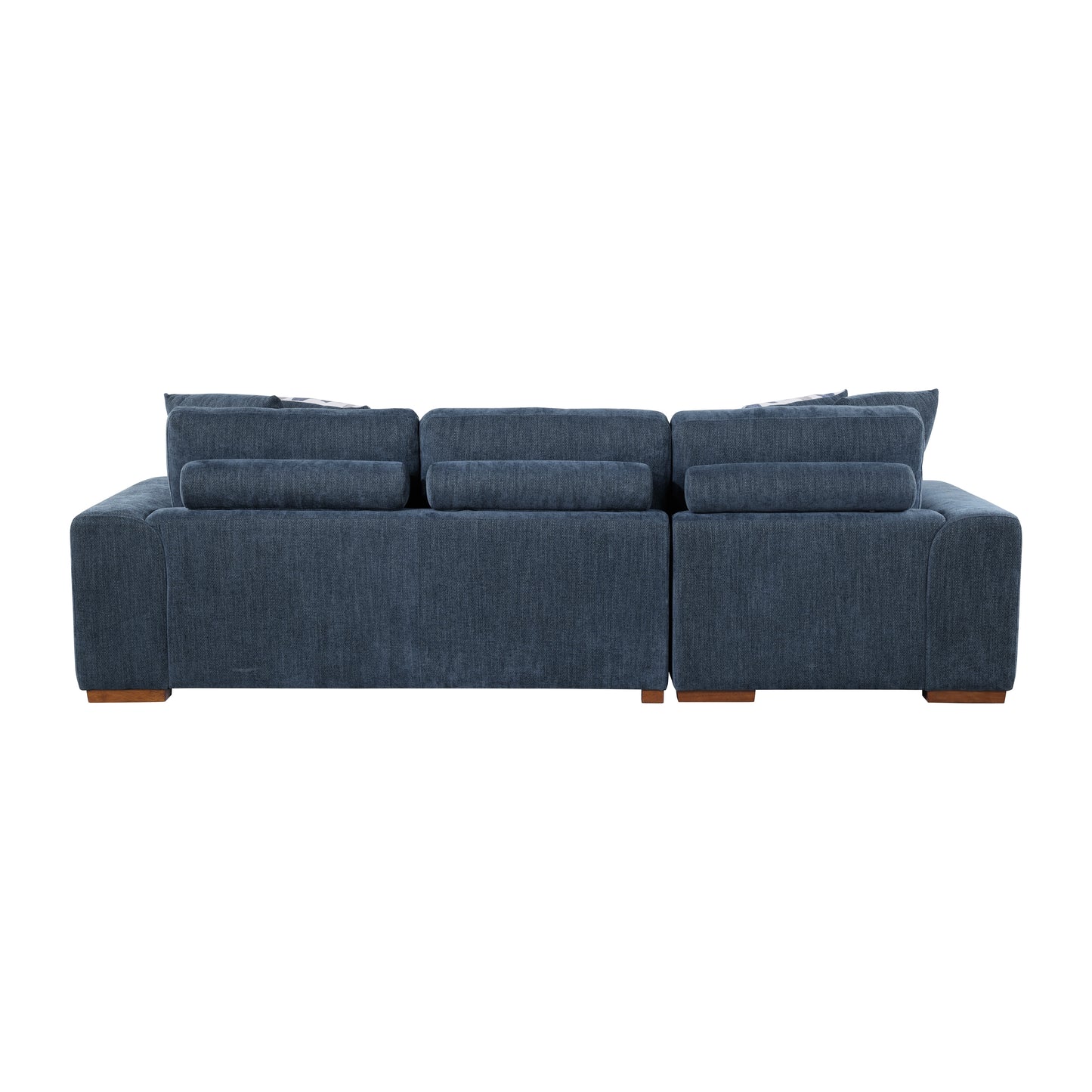 Homelegance Raife Sectional Sofa Soft Blue Chenille with Pull-Out Bed 9624BU-2LC2R