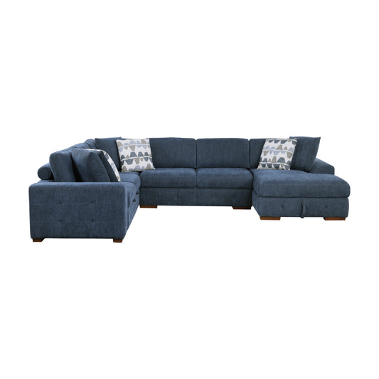 Homelegance Raife Sectional Sofa in Blue 9624BU-42LRC