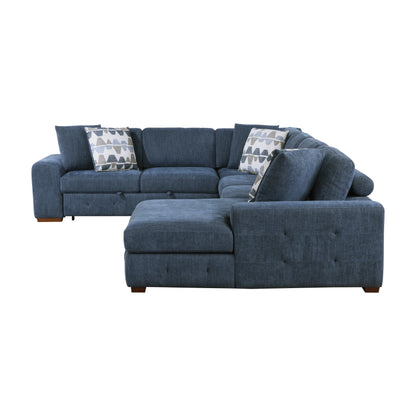 Homelegance Raife Sectional Sofa in Blue Upholstery 9624BU-52LRC