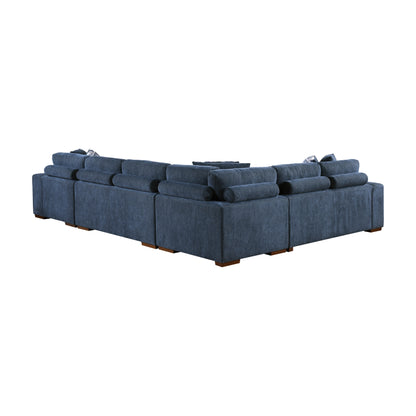 Homelegance Raife Sectional Sofa in Blue Upholstery 9624BU-52LRC