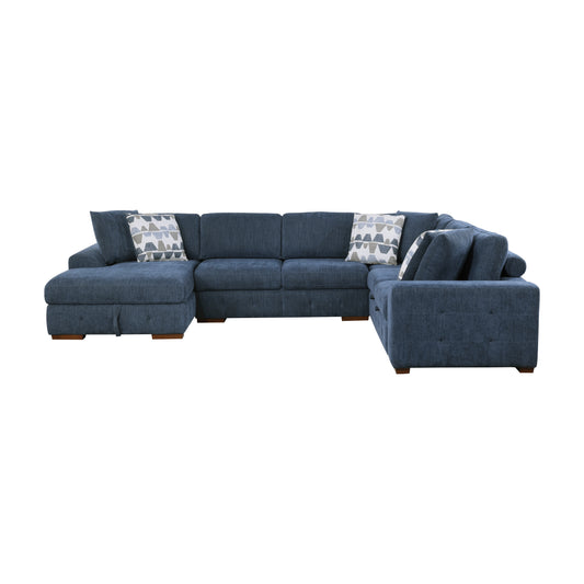 Homelegance Raife Sectional Sofa in Blue 9624BU-42RLC