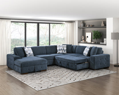 Homelegance Raife Sectional Sofa in Blue 9624BU-42RLC