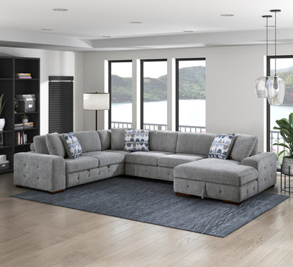 Homelegance Raife Sectional Sofa in Gray 9624GY-42LRC for Stylish Living