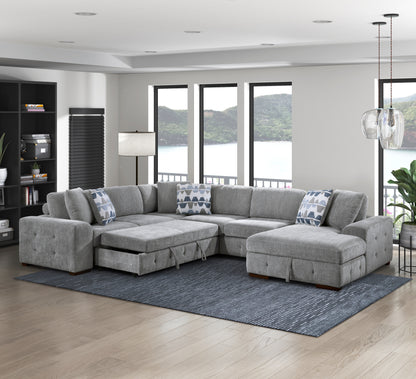 Homelegance Raife Sectional Sofa in Gray 9624GY-42LRC for Stylish Living