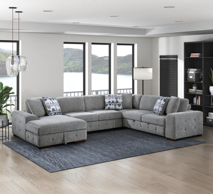 Homelegance Raife Sectional Sofa in Gray 9624GY-42RLC