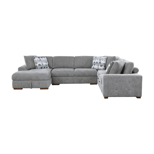 Homelegance Raife Sectional Sofa in Gray 9624GY-42RLC
