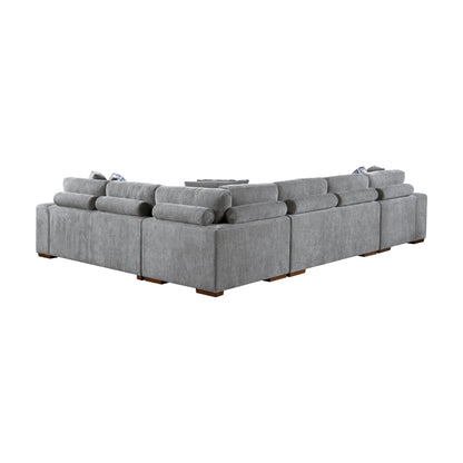 Homelegance Raife Sectional Sofa in Gray 9624GY-42RLC