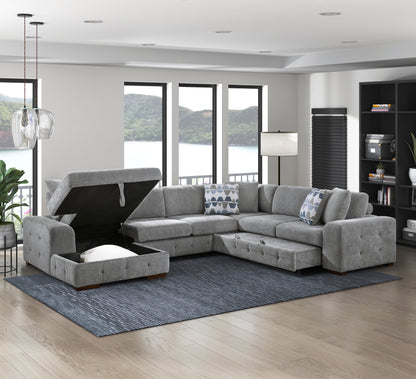 Homelegance Raife Sectional Sofa in Gray 9624GY-42RLC
