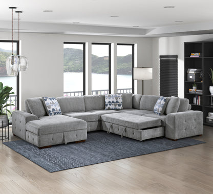 Homelegance Raife Sectional Sofa in Gray 9624GY-42RLC