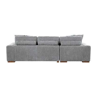 Homelegance Raife Gray Chenille Sectional Sofa with Pull-Out Bed and Storage 9624GY-3LC2R