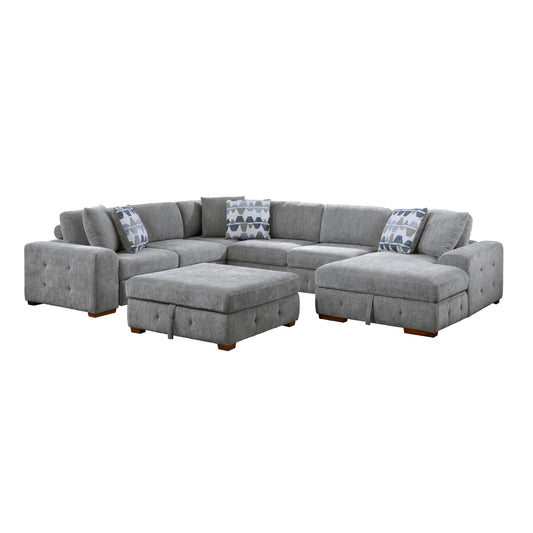 Homelegance Raife Sectional Sofa in Gray 9624GY-52LRC for Stylish Living