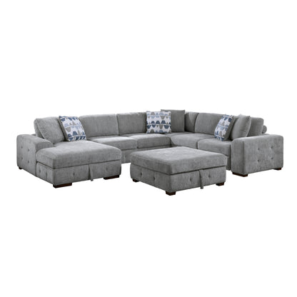 Homelegance Raife Sectional Sofa in Gray 9624GY-5LC2R for Stylish Living