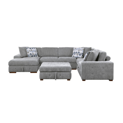 Homelegance Raife Sectional Sofa in Gray 9624GY-5LC2R for Stylish Living