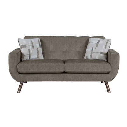 Homelegance Janne Loveseat in Brown Textured Microfiber 9627CAF-2
