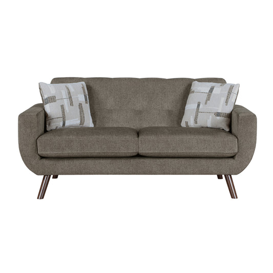 Homelegance Janne Loveseat in Brown Textured Microfiber 9627CAF-2