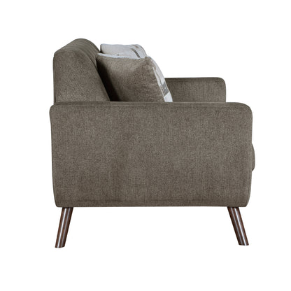 Homelegance Janne Loveseat in Brown Textured Microfiber 9627CAF-2