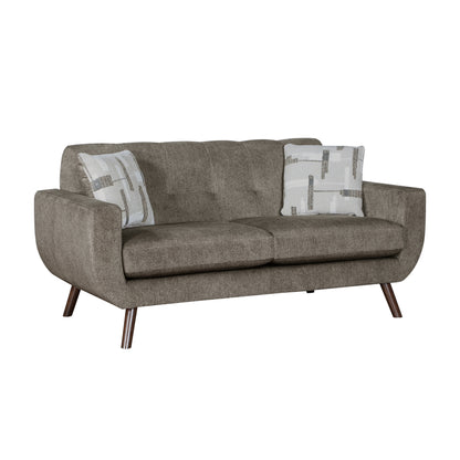 Homelegance Janne Loveseat in Brown Textured Microfiber 9627CAF-2