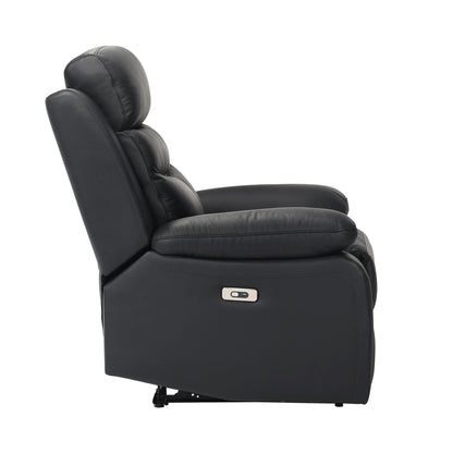 Homelegance Hancock Reclining Chair Power Recliner in Black 9628BLK-1PW