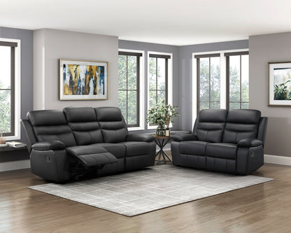 Homelegance Hancock Loveseat Reclining in Black 9628BLK-2