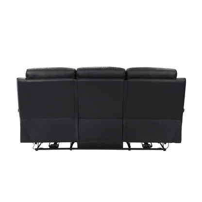 Homelegance Hancock Sectional Sofa Black Leather Power Recline 9628BLK-3PW