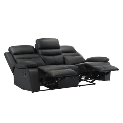 Homelegance Hancock Sectional Sofa Double Reclining Black 9628BLK-3