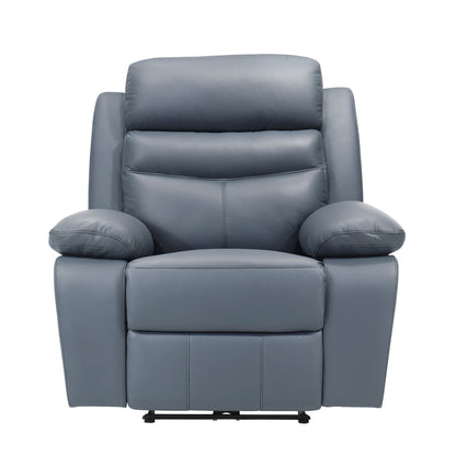 Homelegance Hancock Reclining Chair in Blue Top Grain Leather 9628BUE-1PW