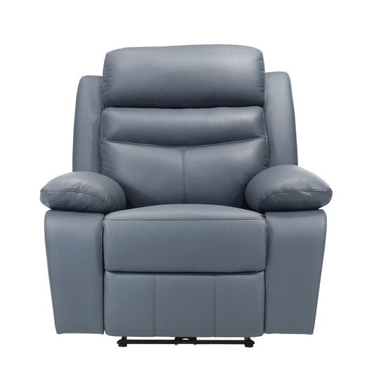 Homelegance Hancock Reclining Chair in Blue Top Grain Leather 9628BUE-1PW
