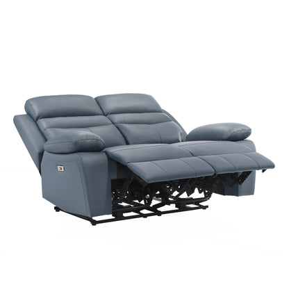 Homelegance Hancock Loveseat Power Reclining in Blue 9628BUE-2PW