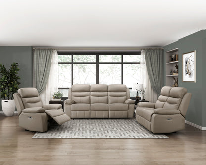 Homelegance Hancock Reclining Chair Power Recliner in Latte 9628LTE-1PW