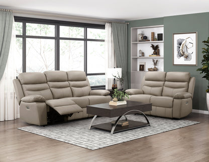 Homelegance Hancock Loveseat Power Reclining in Latte 9628LTE-2PW