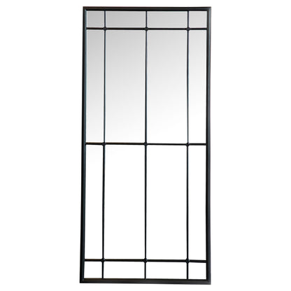 Annetta 24 x 52 Inch Window Pane Floor or Wall Mirror Black