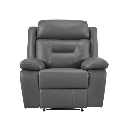 Homelegance Laconia Reclining Chair in Dark Gray Leather 9629DGY-1