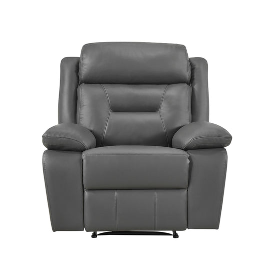 Homelegance Laconia Reclining Chair in Dark Gray Leather 9629DGY-1