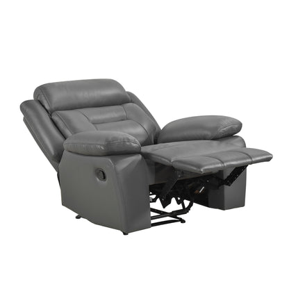Homelegance Laconia Reclining Chair in Dark Gray Leather 9629DGY-1