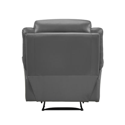 Homelegance Laconia Reclining Chair in Dark Gray Leather 9629DGY-1