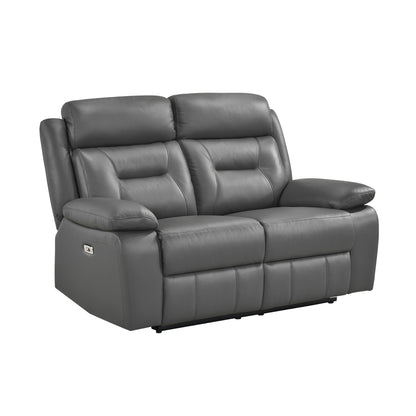 Homelegance Laconia Power Reclining Loveseat Gray 9629DGY-2PW