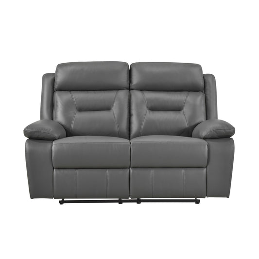 Homelegance Laconia Dark Gray Reclining Loveseat 9629DGY-2