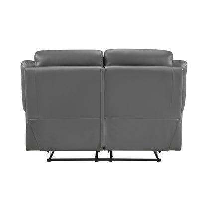 Homelegance Laconia Dark Gray Reclining Loveseat 9629DGY-2