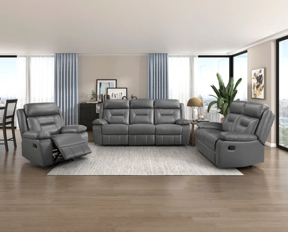 Homelegance Laconia Reclining Chair in Dark Gray Leather 9629DGY-1