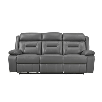 Homelegance Laconia Power Double Reclining Sectional Sofa Gray 9629DGY-3PW