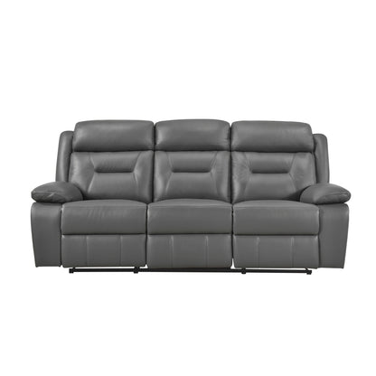 Homelegance Laconia Dark Gray Double Reclining Sectional Sofa 9629DGY-3