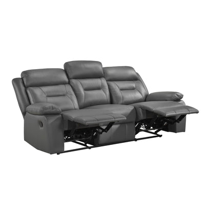 Homelegance Laconia Dark Gray Double Reclining Sectional Sofa 9629DGY-3