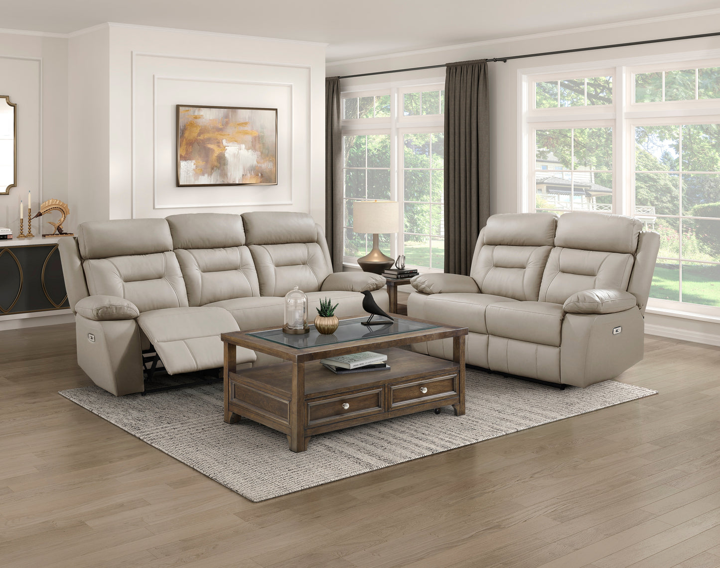 Homelegance Laconia Power Reclining Loveseat in Gray 9629LTE-2PW