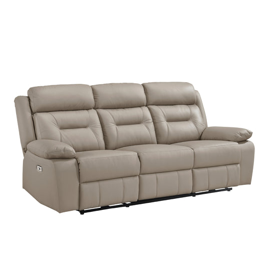 Homelegance Laconia Power Double Reclining Sectional Sofa in Luxurious Upholstery 9629LTE-3PW