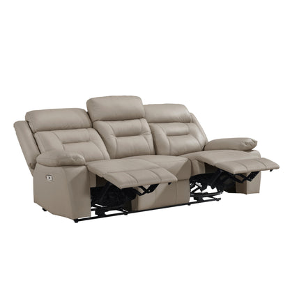 Homelegance Laconia Power Double Reclining Sectional Sofa in Luxurious Upholstery 9629LTE-3PW