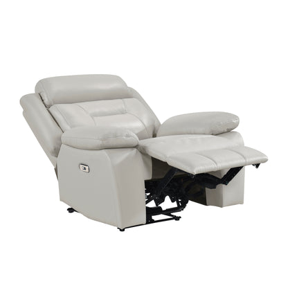 Homelegance Laconia Reclining Chair Power Recliner in Gray 9629SVE-1PW